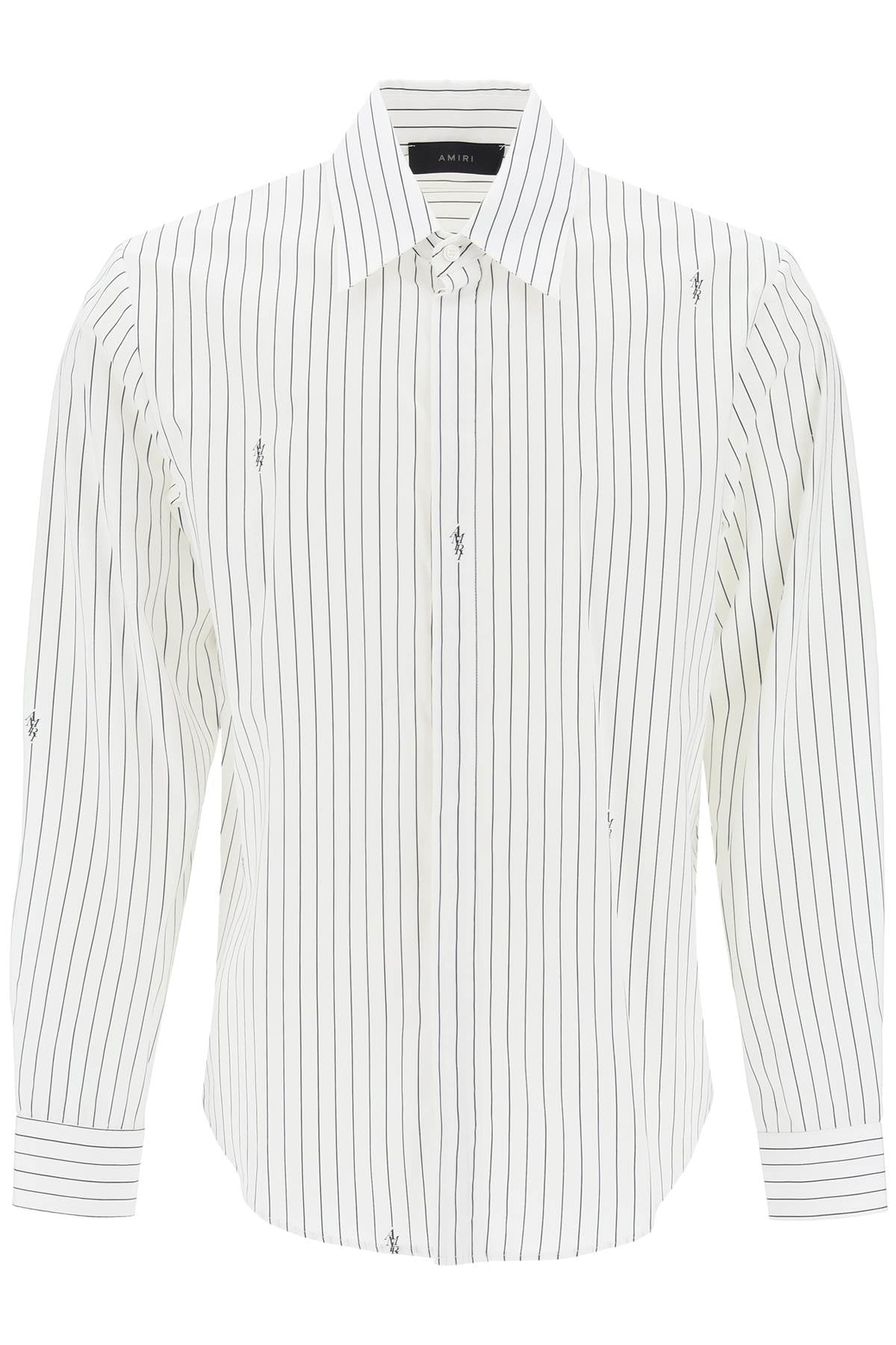 Amiri Striped Shirt with Staggered Logo Print image 0