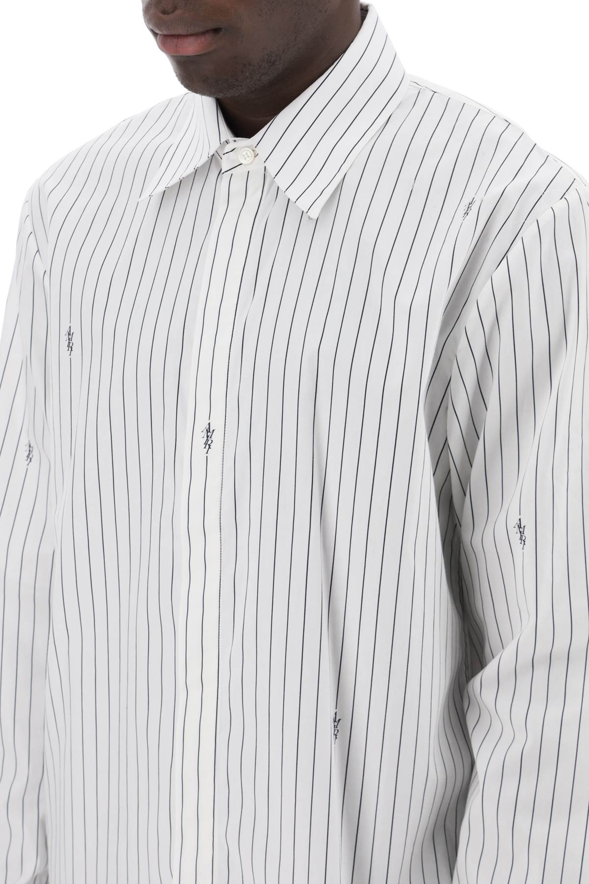 Amiri Striped Shirt with Staggered Logo Print image 3