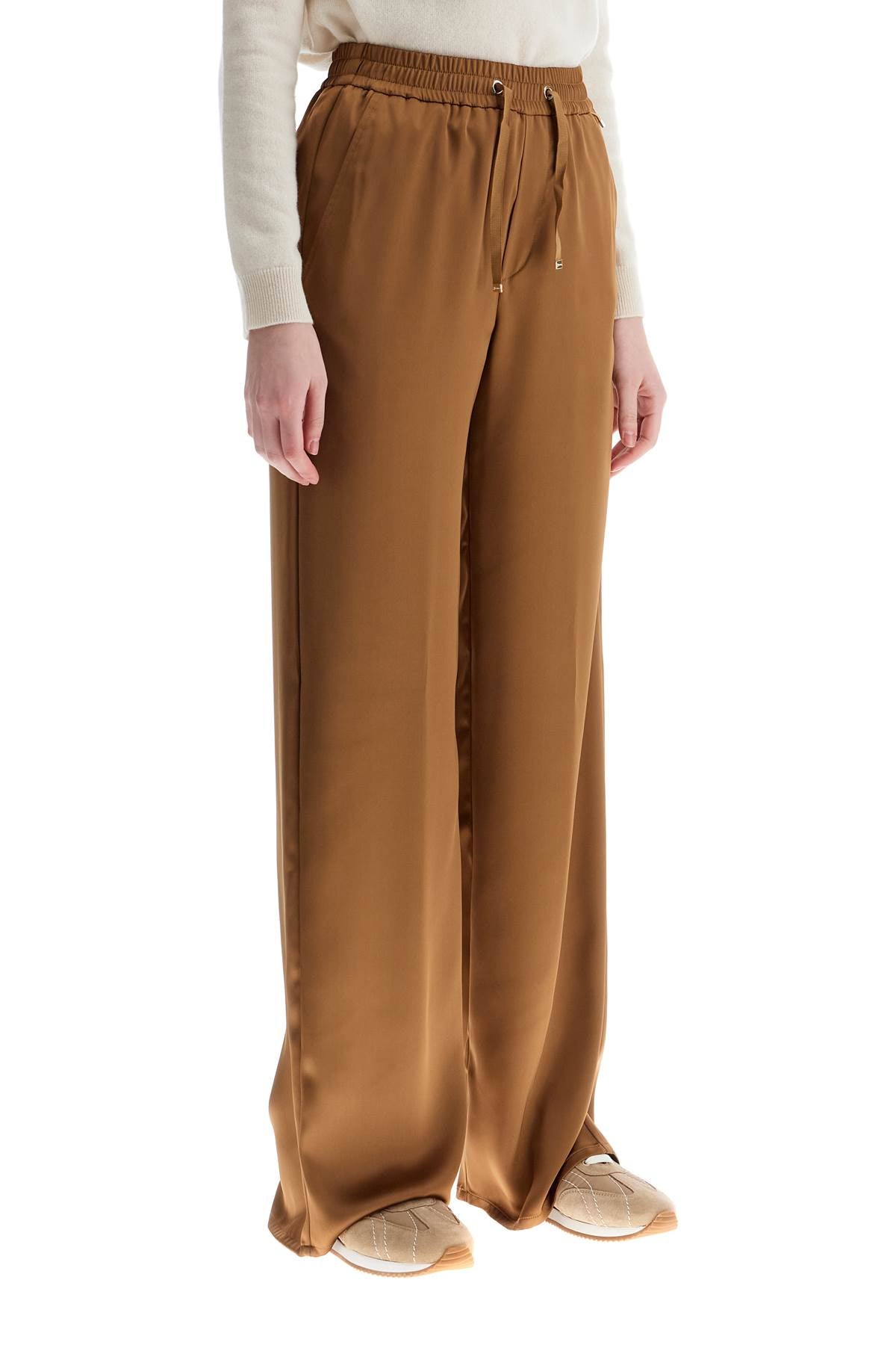 HERNO wide leg camel polyester pants image 1