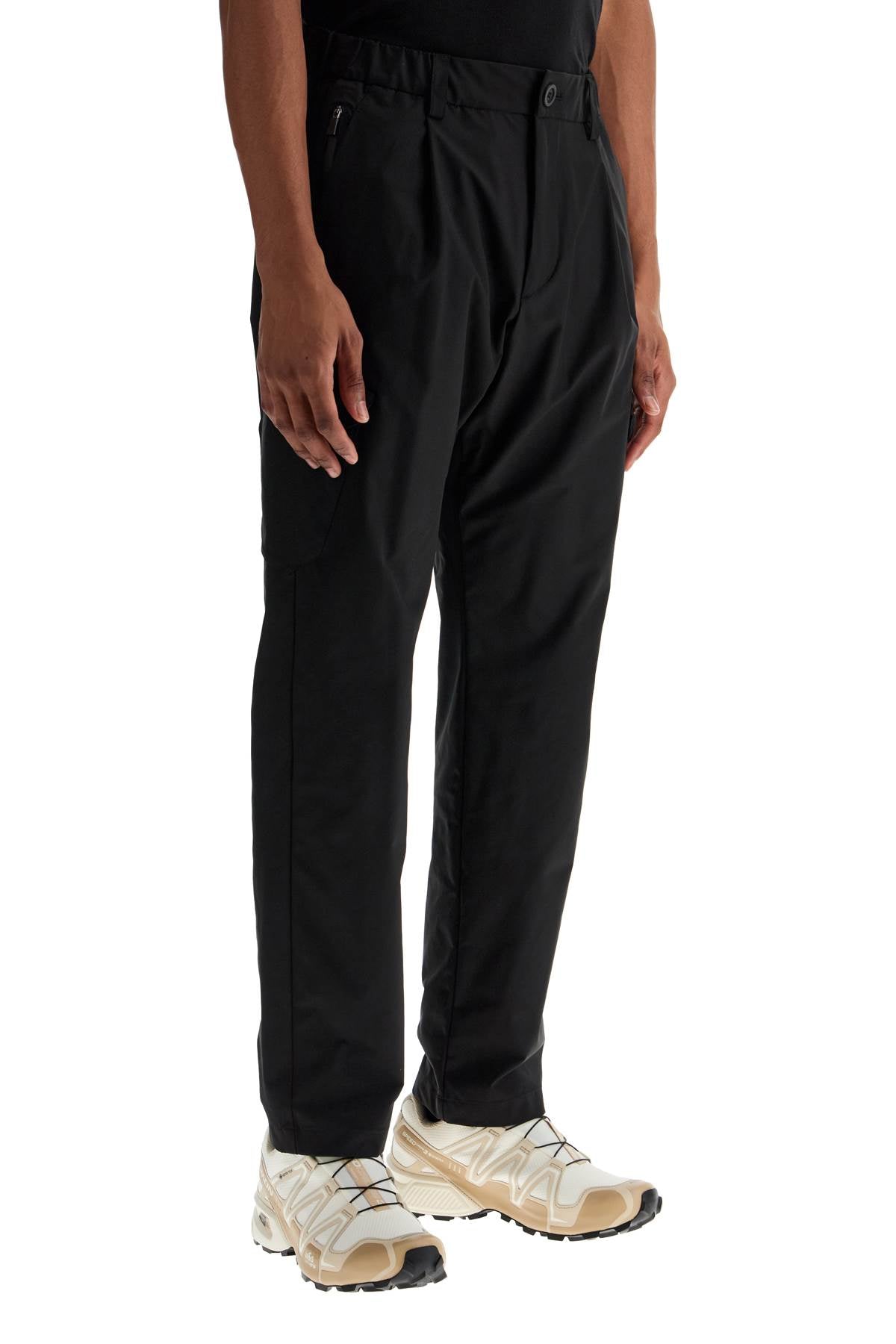 HERNO black polyester pants with patch pockets image 1