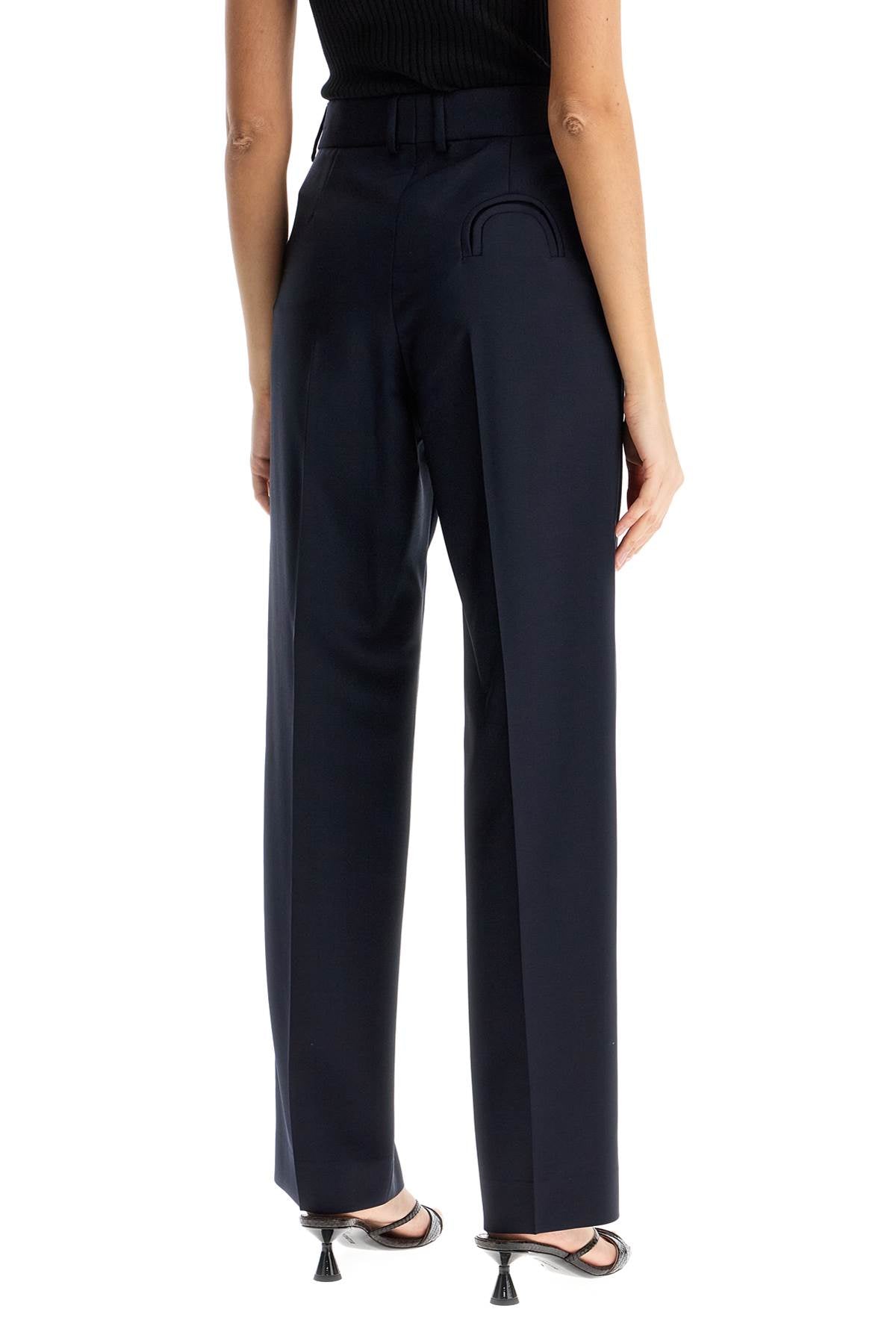 Blaze Milano navy blue virgin wool and mohair high-waisted pants image 2