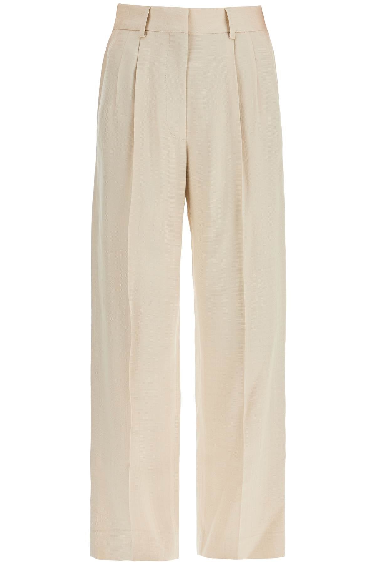 Blaze Milano ivory viscose pants with embroidered pocket image 0