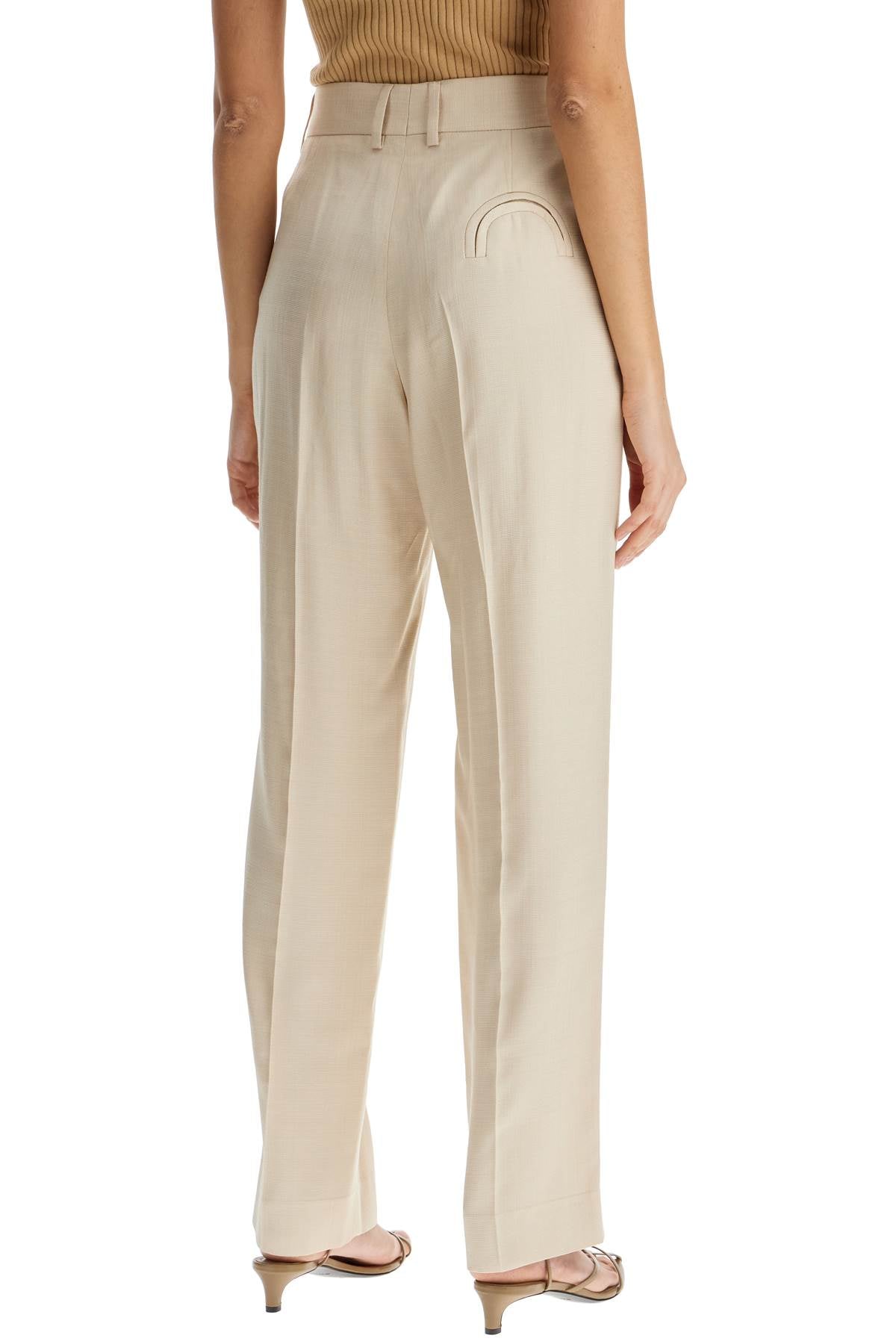 Blaze Milano ivory viscose pants with embroidered pocket image 2