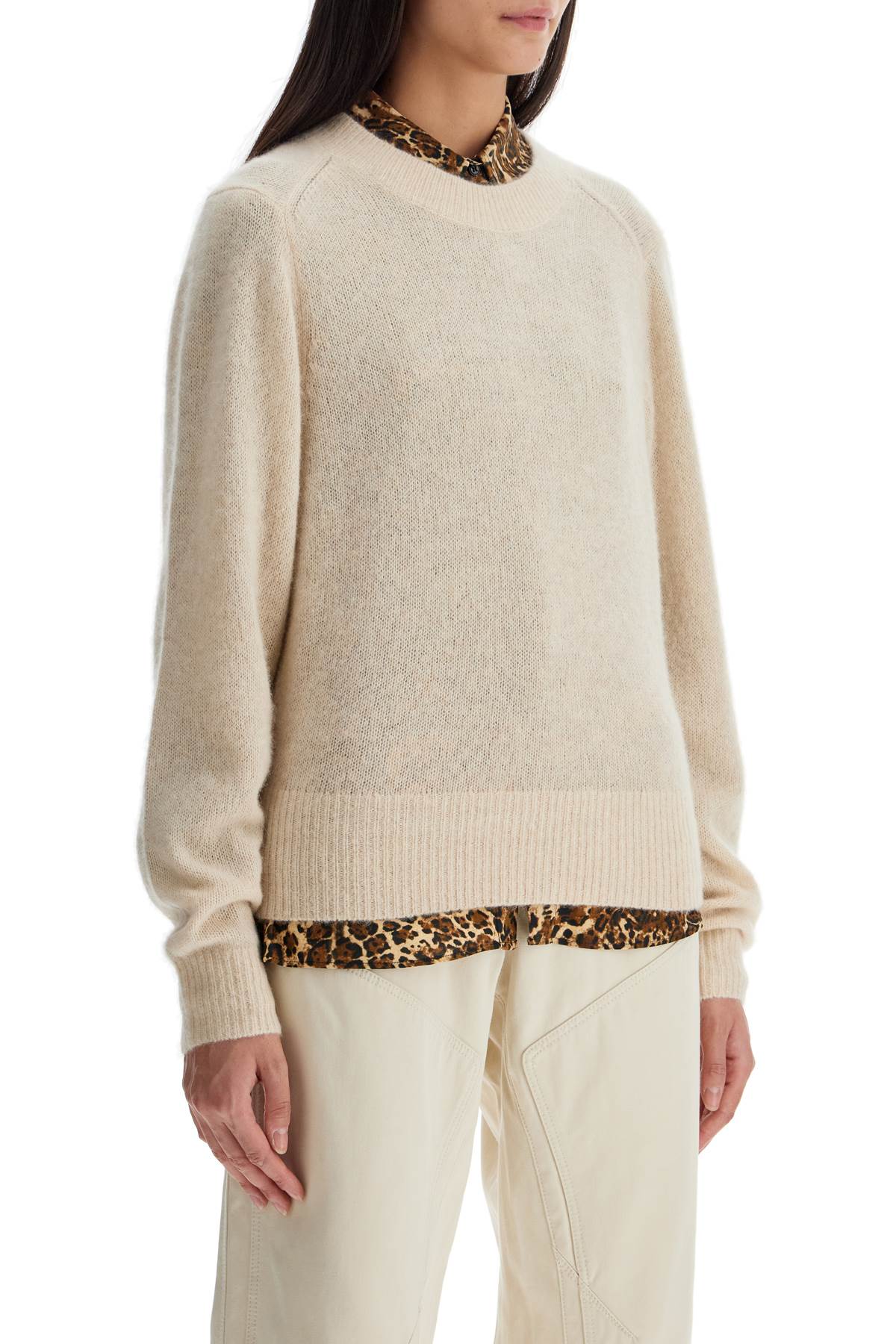 Isabel Marant Lusia Silk, Alpaca & Cashmere Crew Neck Pullover image 1