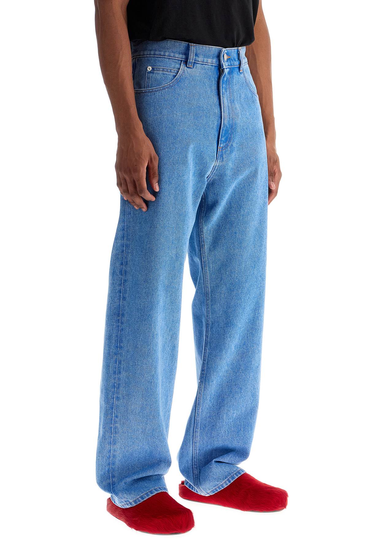 Marni Organic Coated Denim Jeans - Straight Relaxed Fit image 1