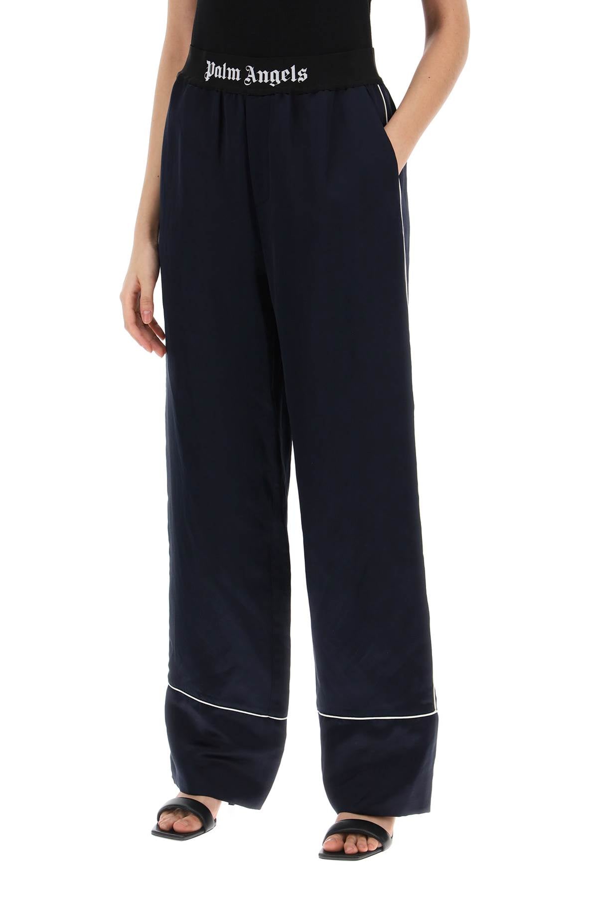 Palm Angels Linen Blend Satin Pajama Pants image 3