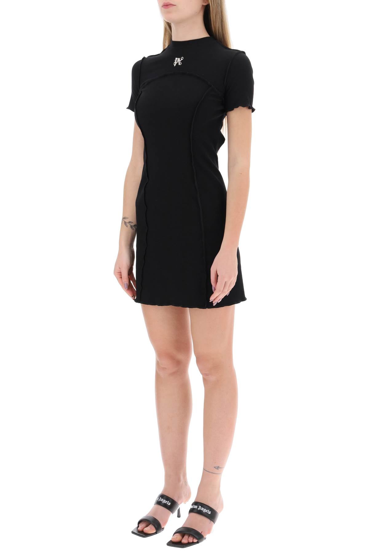 Palm Angels Women's Ribbed Mini Dress with PA Monogram image 3