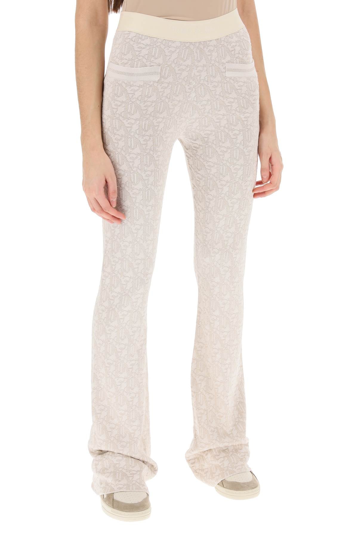 Palm Angels monogram pants in lurex knit image 1