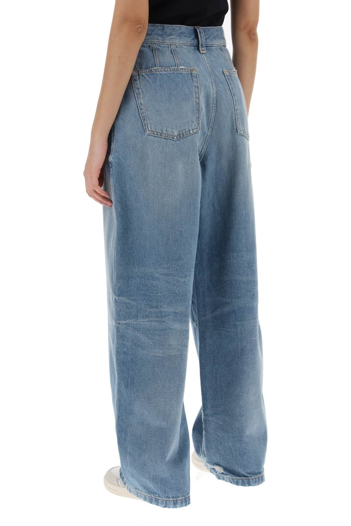 Palm Angels Wide Leg Distressed Denim Jeans image 2