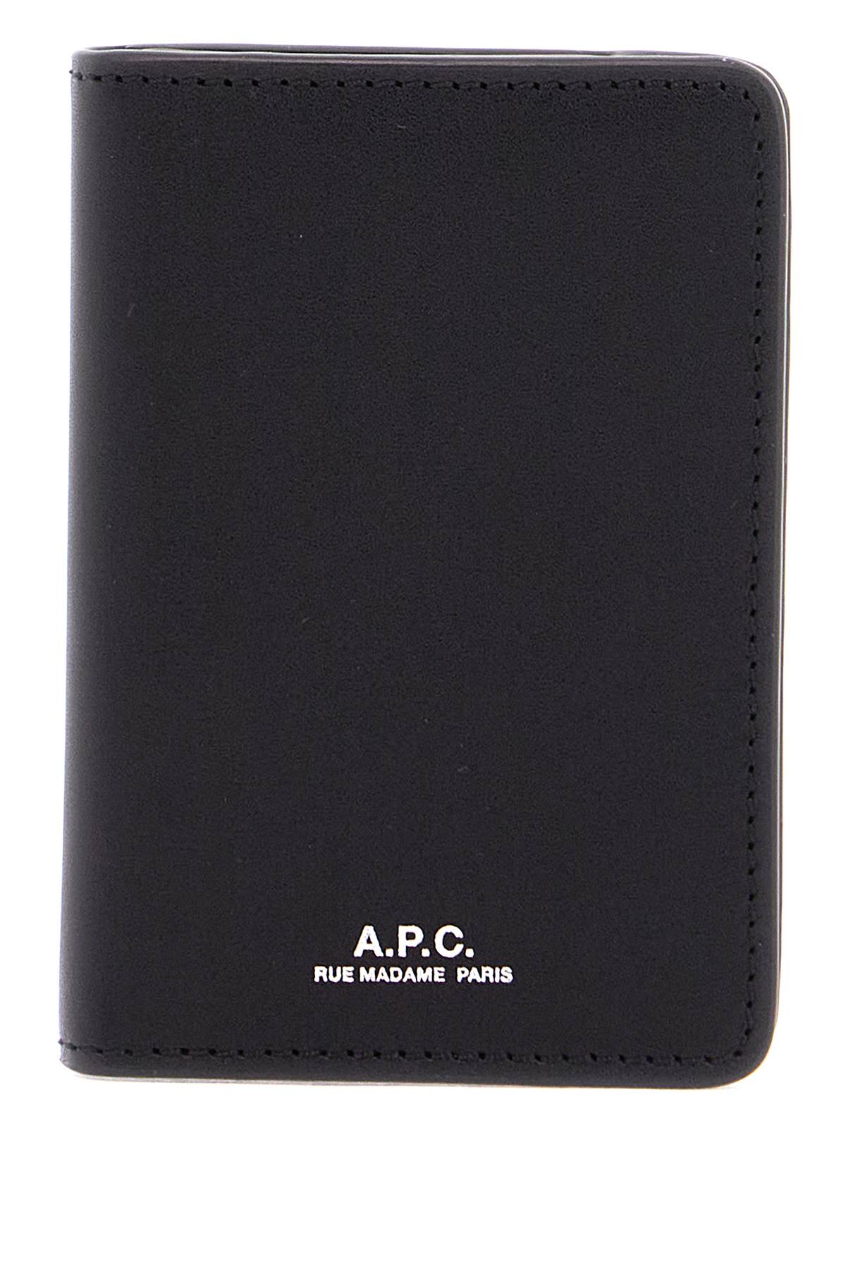 A.P.C. minimalist black calfskin cardholder image 0