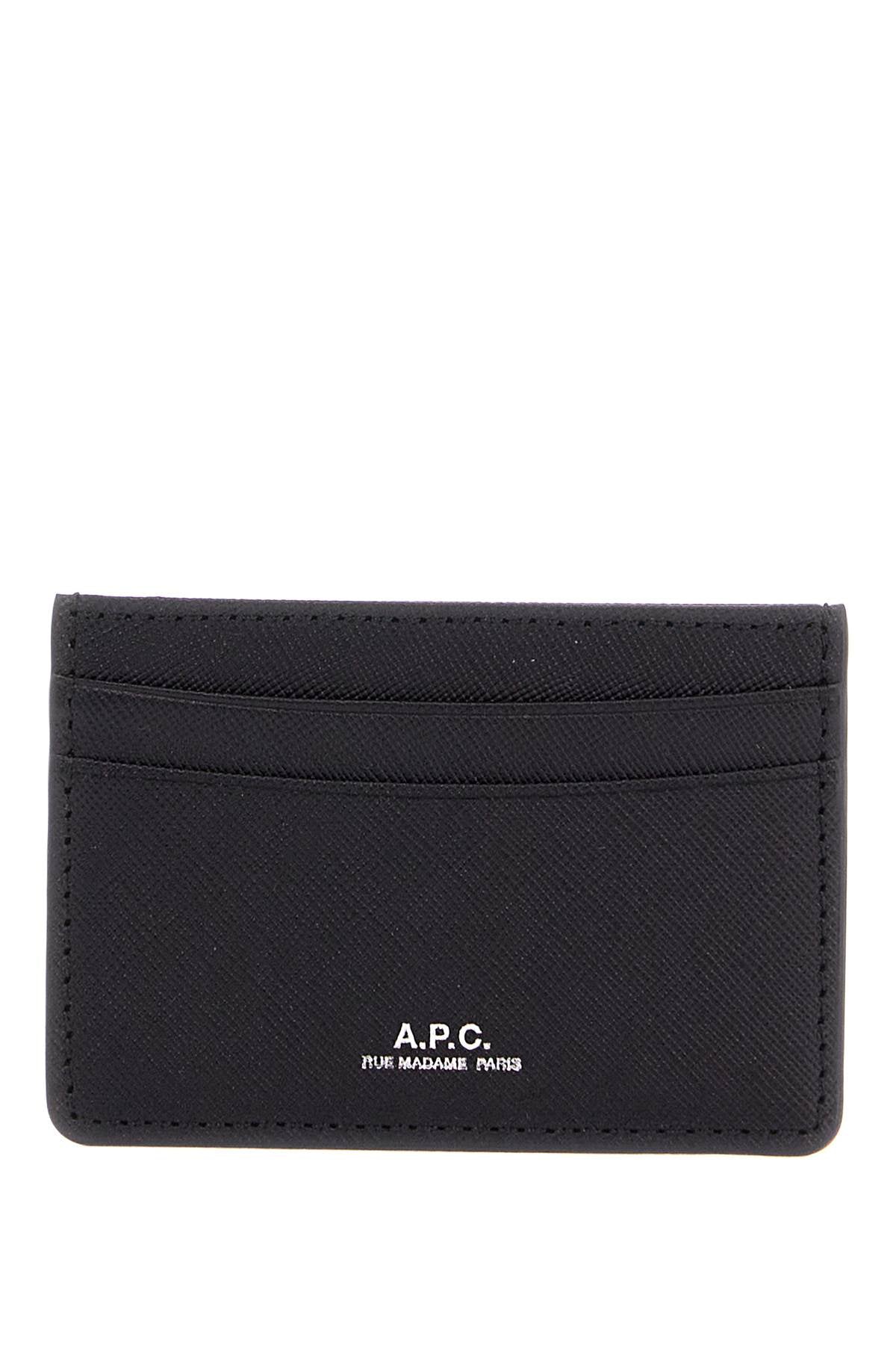 A.P.C. minimalist black calfskin credit card holder image 0