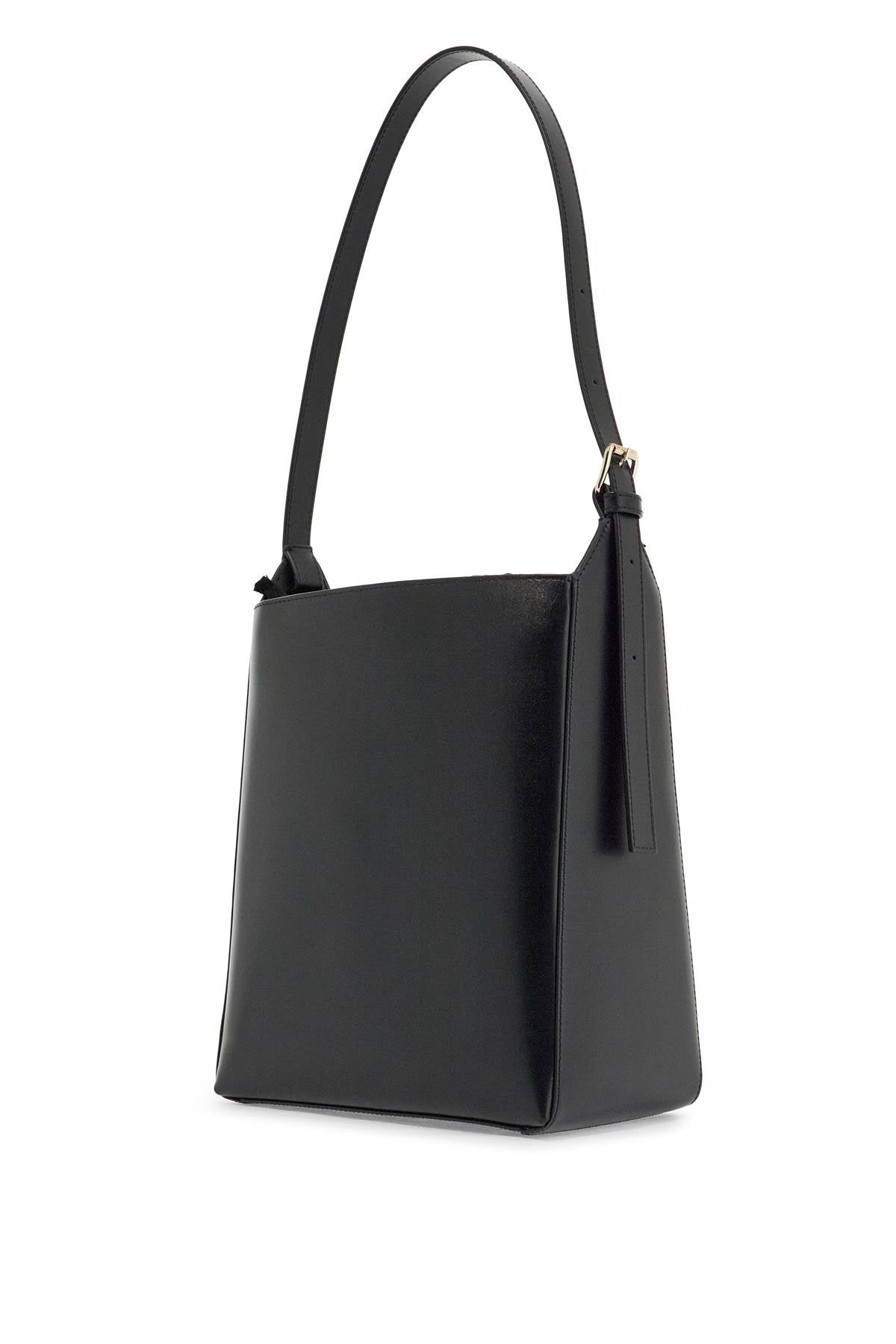 A.P.C. minimalist black leather crossbody bag with adjustable strap image 1