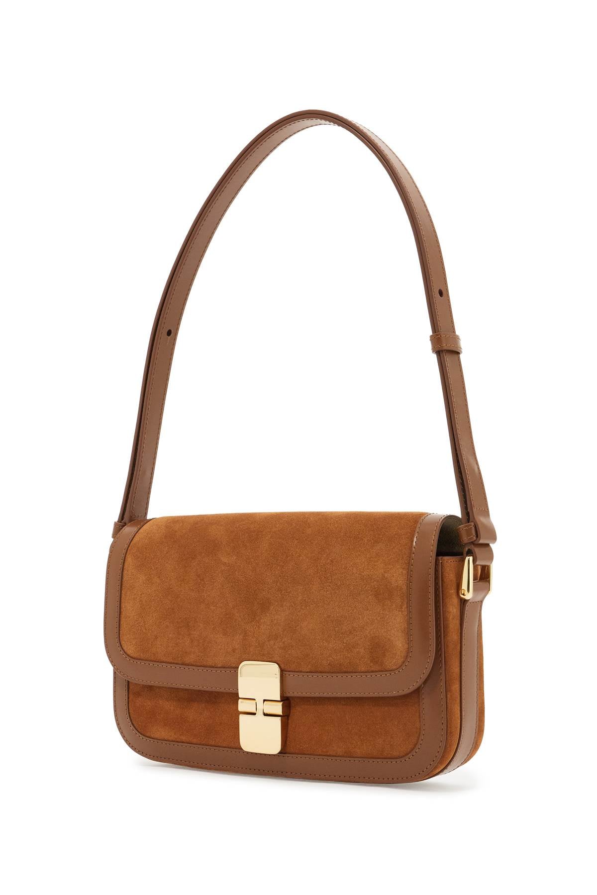 A.P.C. Grace Baguette Suede Leather Handbag image 2