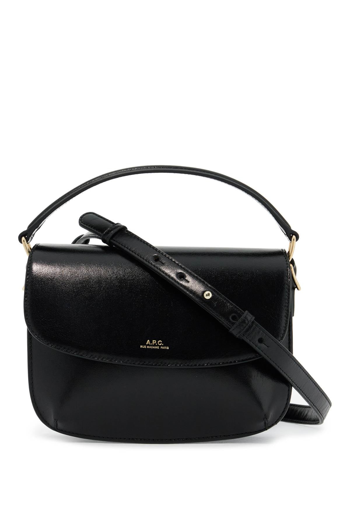 A.P.C. Mini Sarah Leather Shoulder Bag with Gold Logo image 0