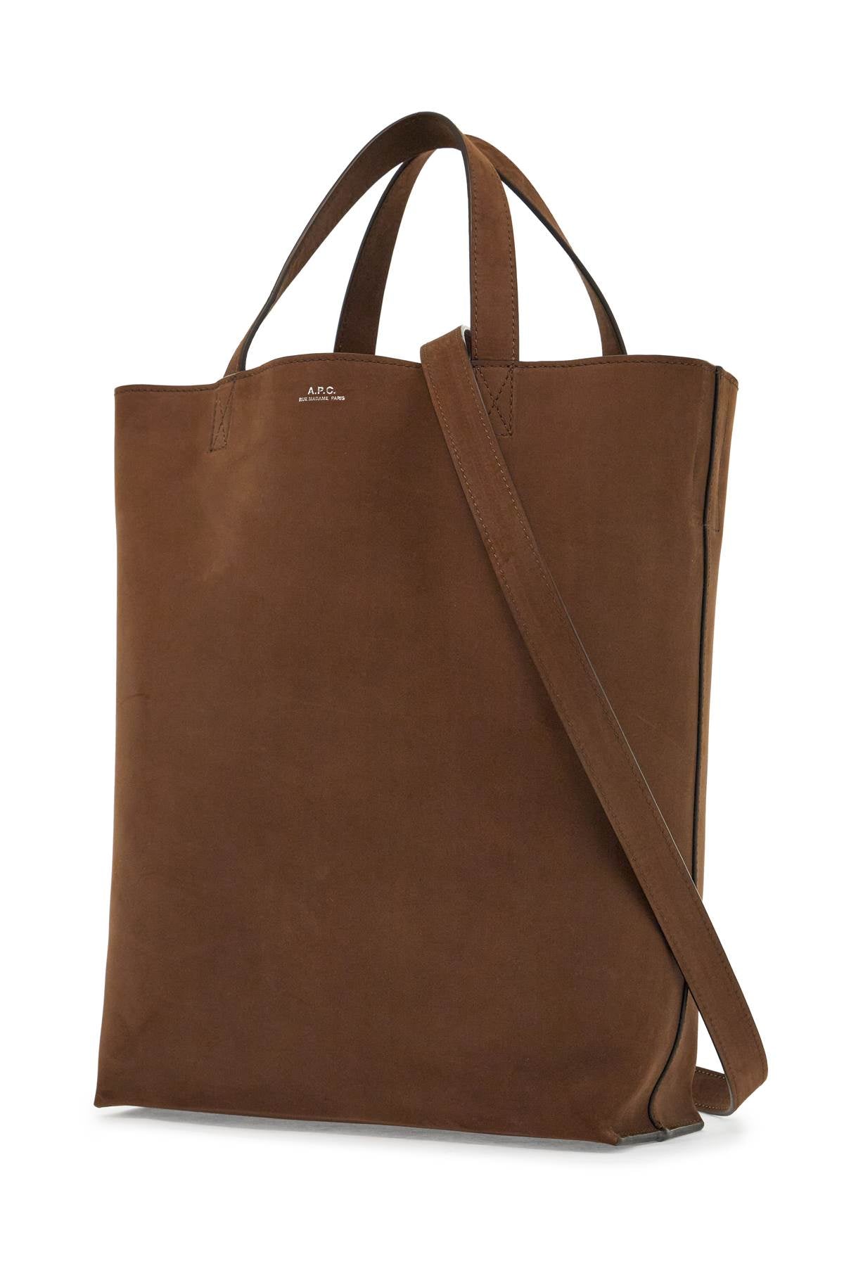 A.P.C. medium brown calfskin bag with removable shoulder strap cabas maiko image 2