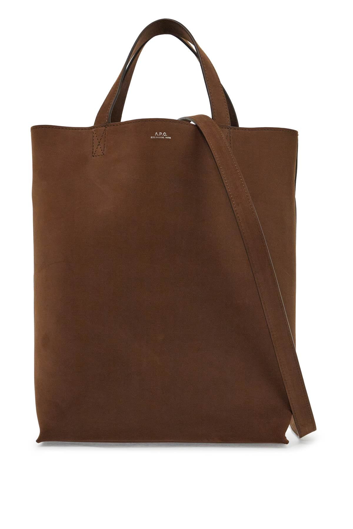 A.P.C. medium brown calfskin bag with removable shoulder strap cabas maiko image 0