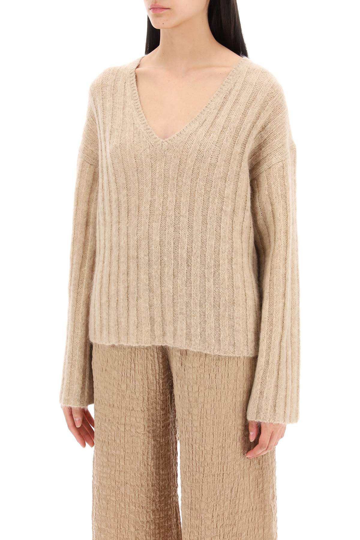 By Malene Birger cimone sweater in flat-ribbed knit image 3