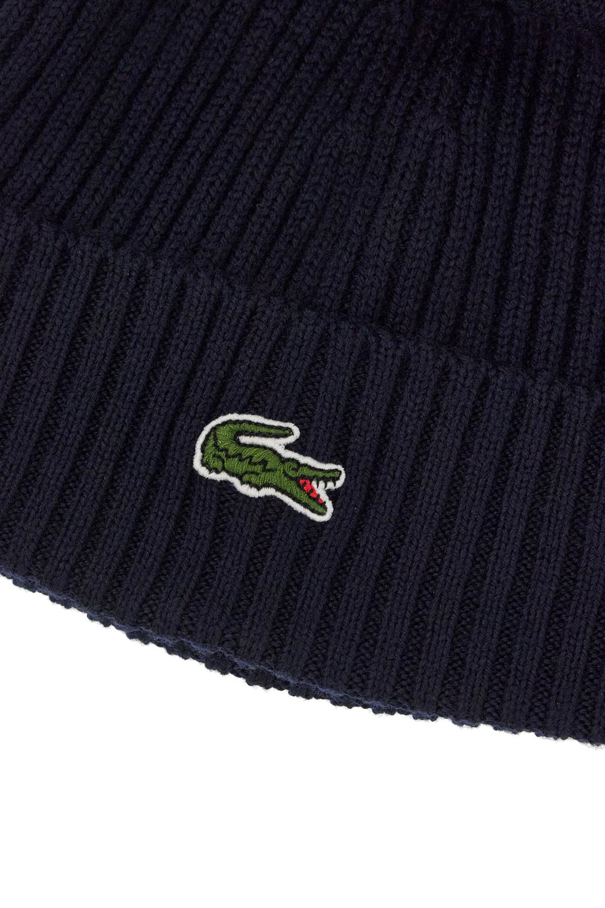 Lacoste Ribbed Wool Beanie with Crocodile Appliqué image 2