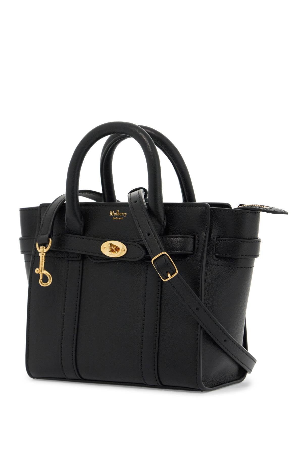 Mulberry Mini Micro Zipped Bayswater Bag: Gold-Tone Hardware, Adjustable Strap image 2