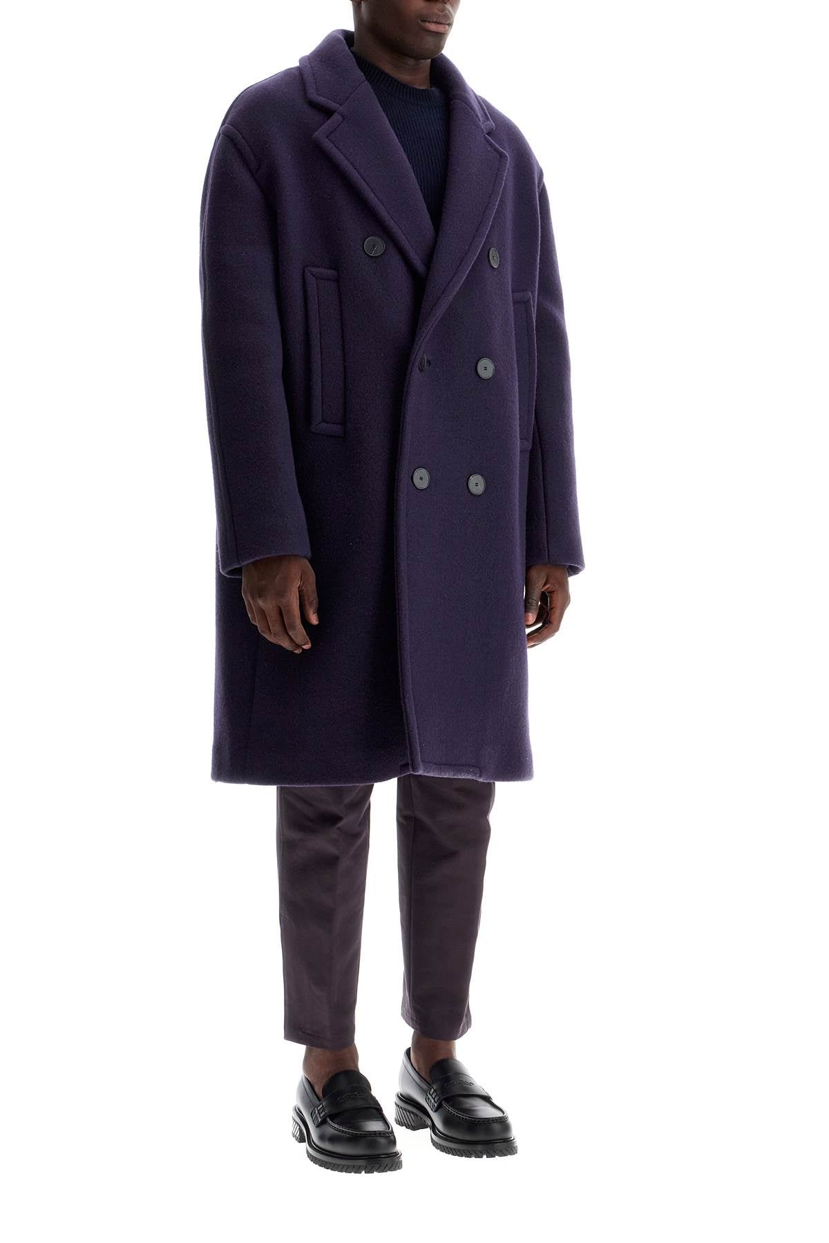 Lanvin double-breasted heavy wool coat image 1