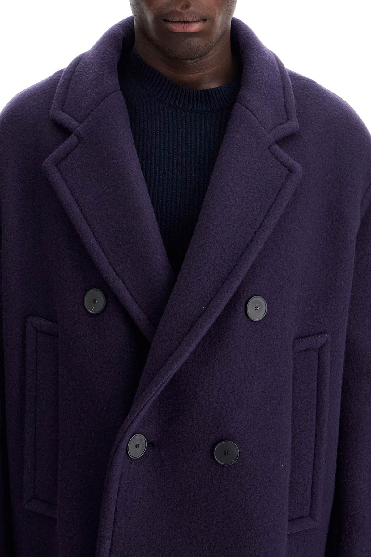 Lanvin double-breasted heavy wool coat image 3