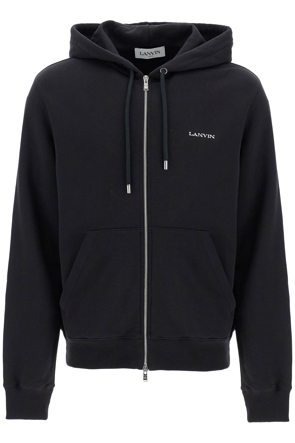 Lanvin Hooded Sweatshirt with Zipper and Printed Fabric Detail image 0