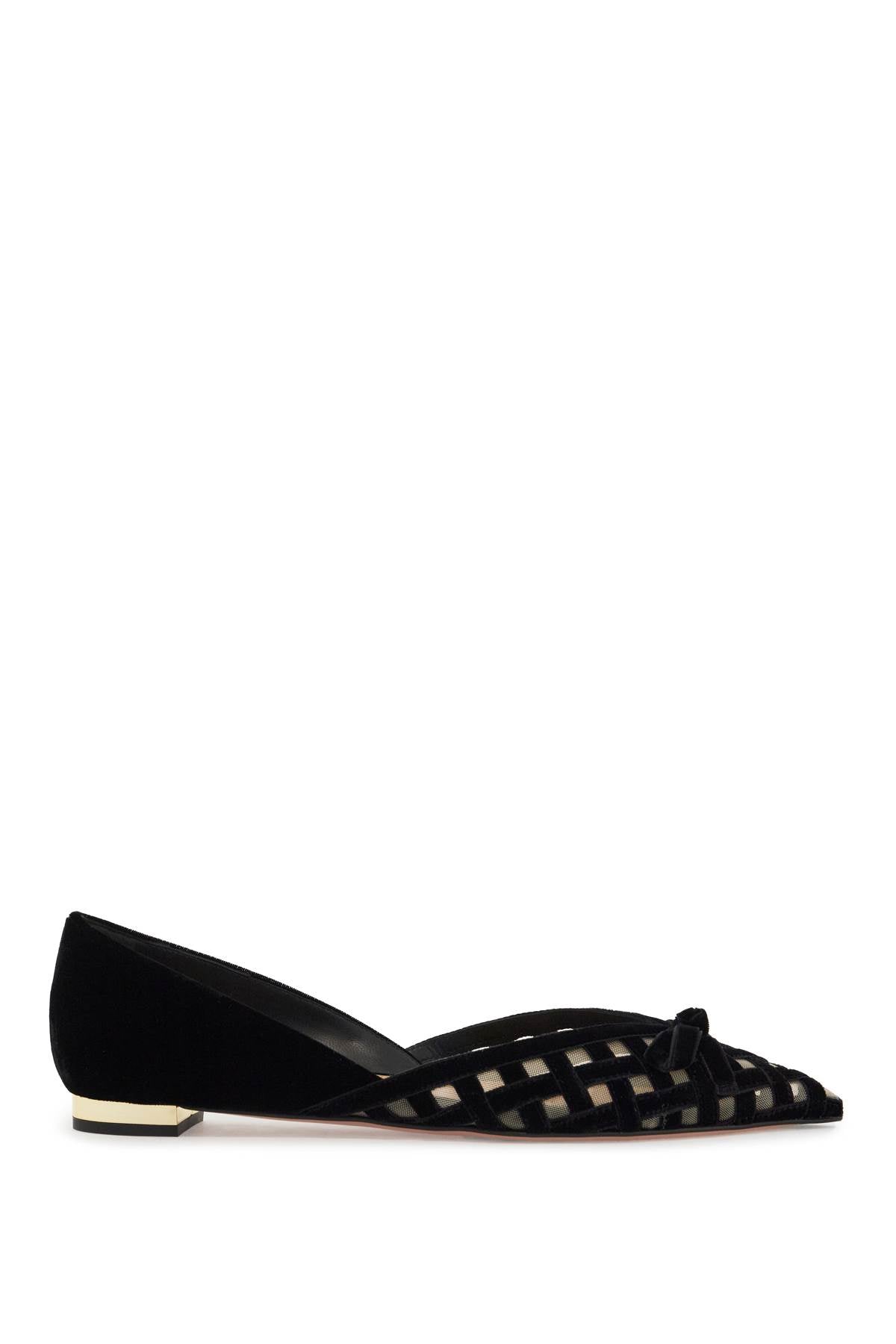 Aquazzura Romance Velvet Ballerina Flats with Cage Design image 0