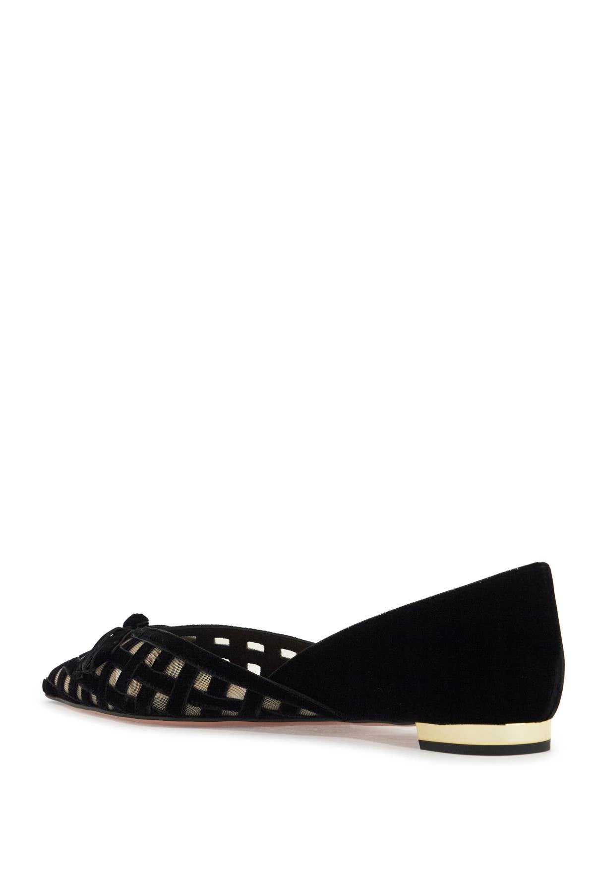 Aquazzura Romance Velvet Ballerina Flats with Cage Design image 2