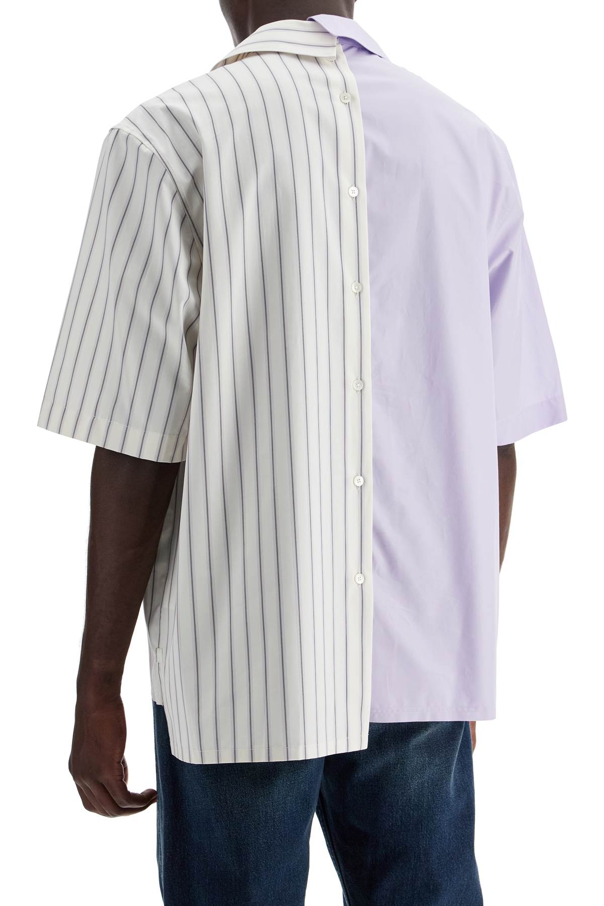 Lanvin asymmetric bowling shirt with image 2