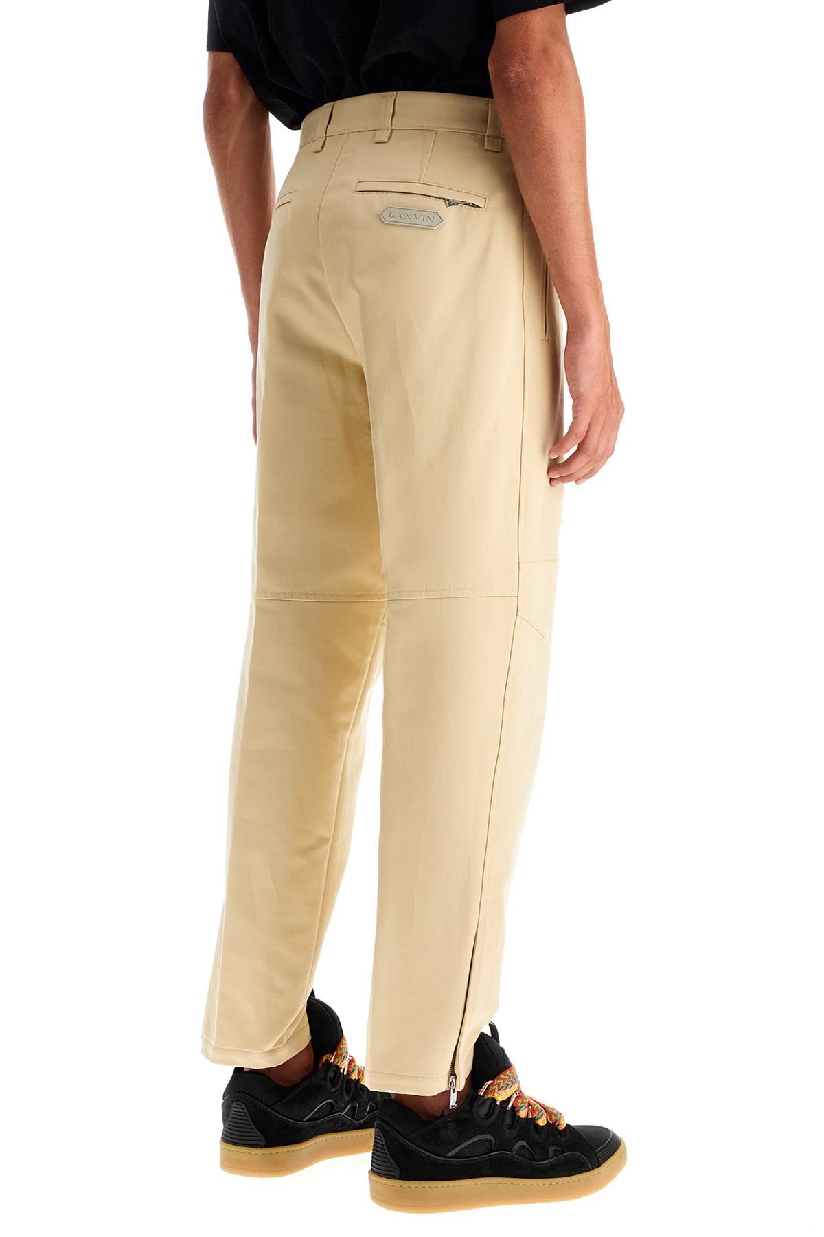 Lanvin Straight Leg Biker Trousers in Gabardine image 2