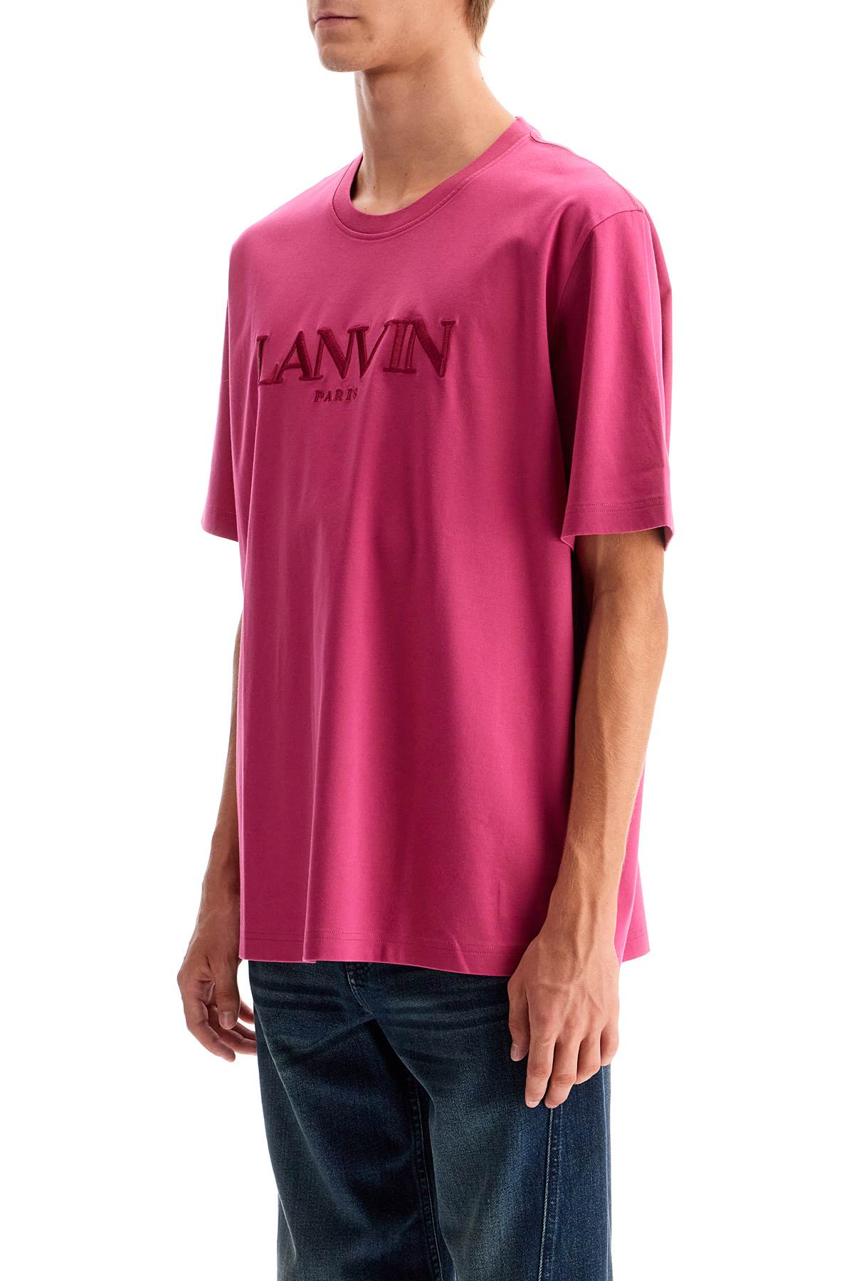 Lanvin Embroidered Logo Cotton T-Shirt image 3