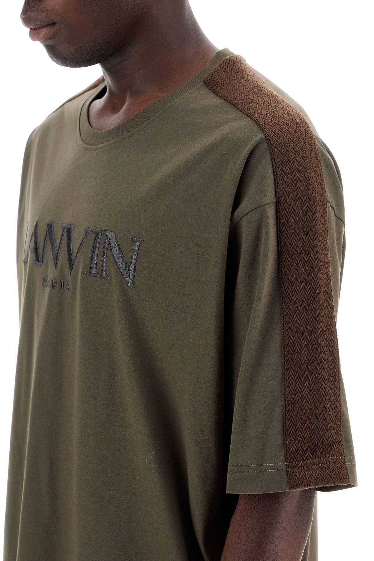 Lanvin logo t-shirt with curb branded stripes image 3