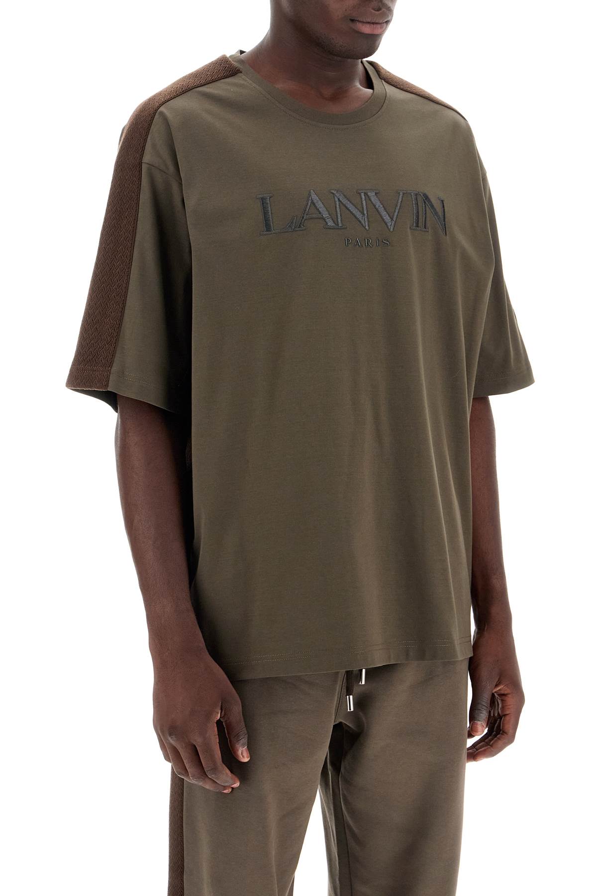 Lanvin logo t-shirt with curb branded stripes image 1