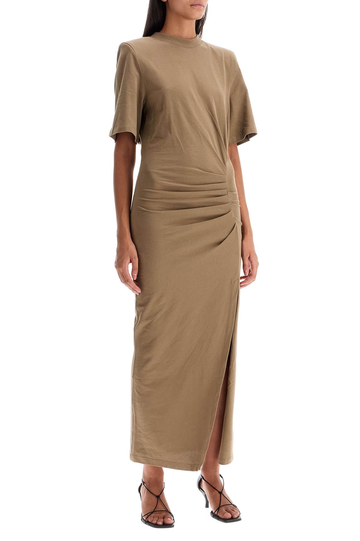 Isabel Marant Draped Midi Dress with Padded Shoulders image 1