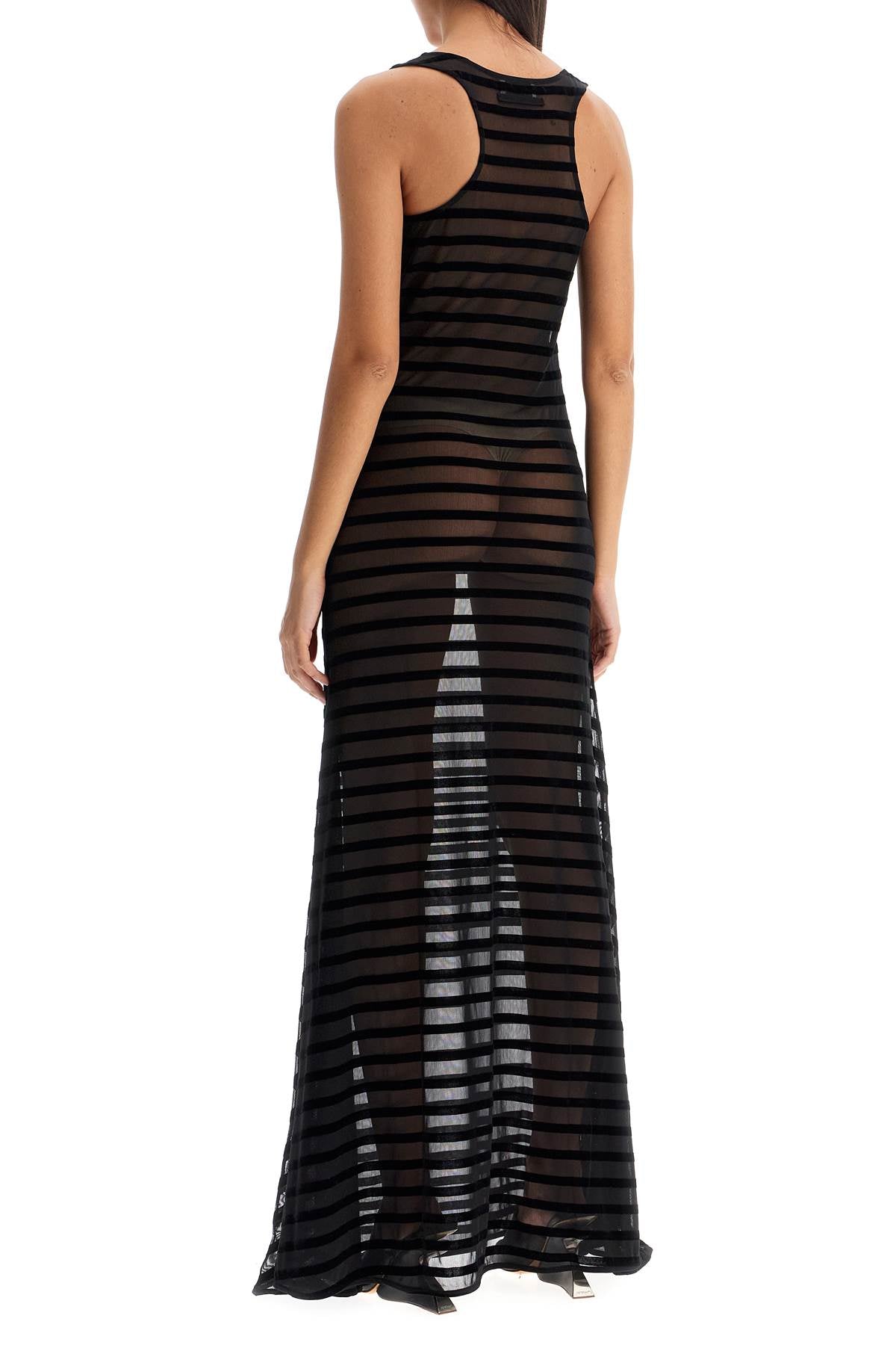 Jean Paul Gaultier Marinière Stripe Mesh Dress with Overall Detail image 2