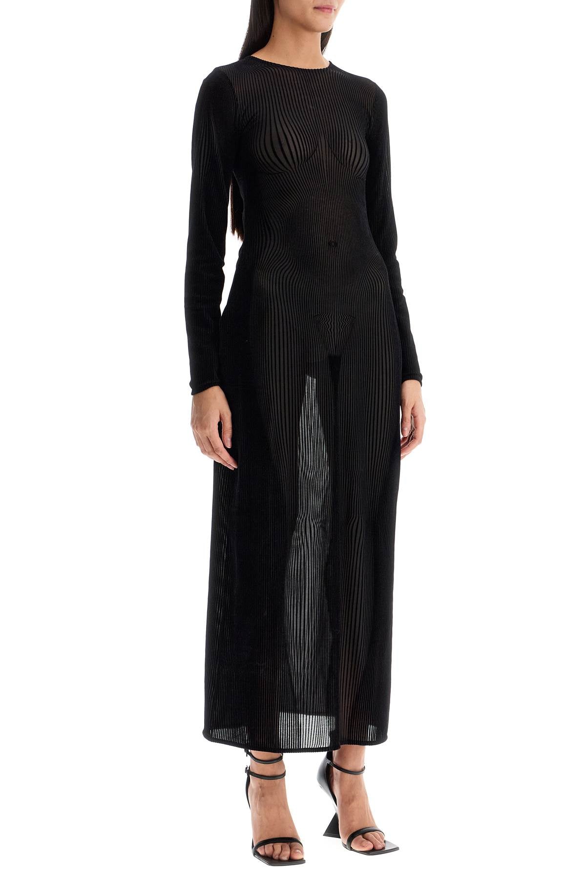 Jean Paul Gaultier Flocked Stripe Maxi Dress image 1