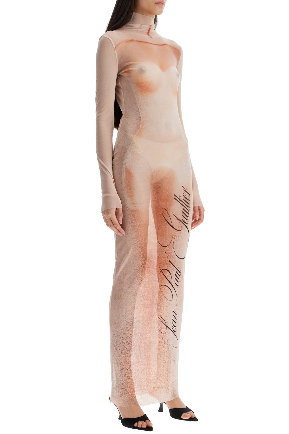 Jean Paul Gaultier Long Mesh Dress with Trompe L'oeil Print image 1