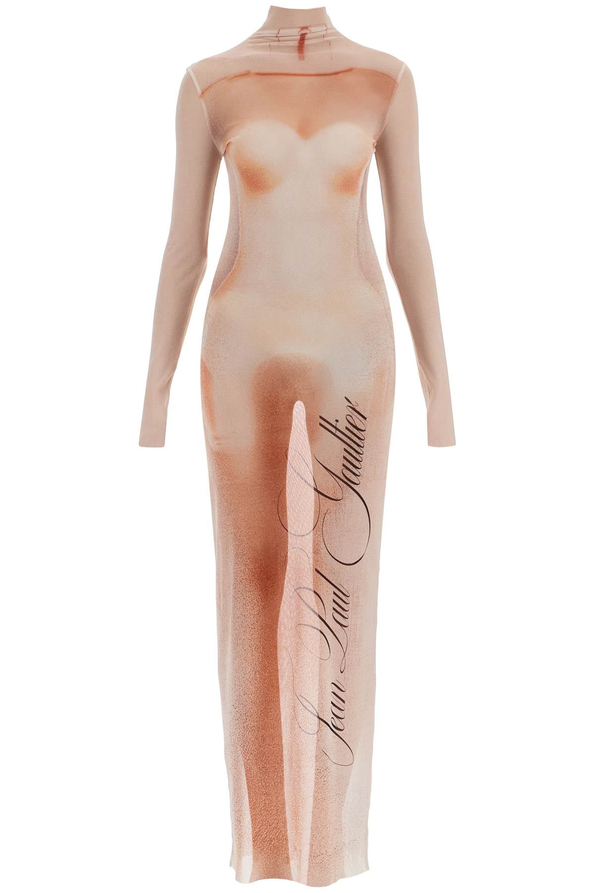 Jean Paul Gaultier Long Mesh Dress with Trompe L'oeil Print image 0