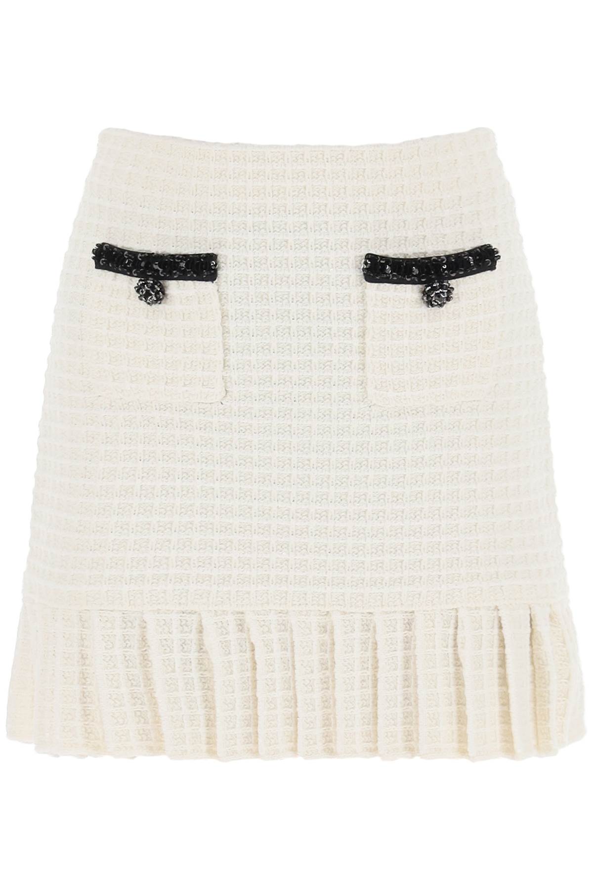 Self Portrait knitted mini skirt with sequins image 0