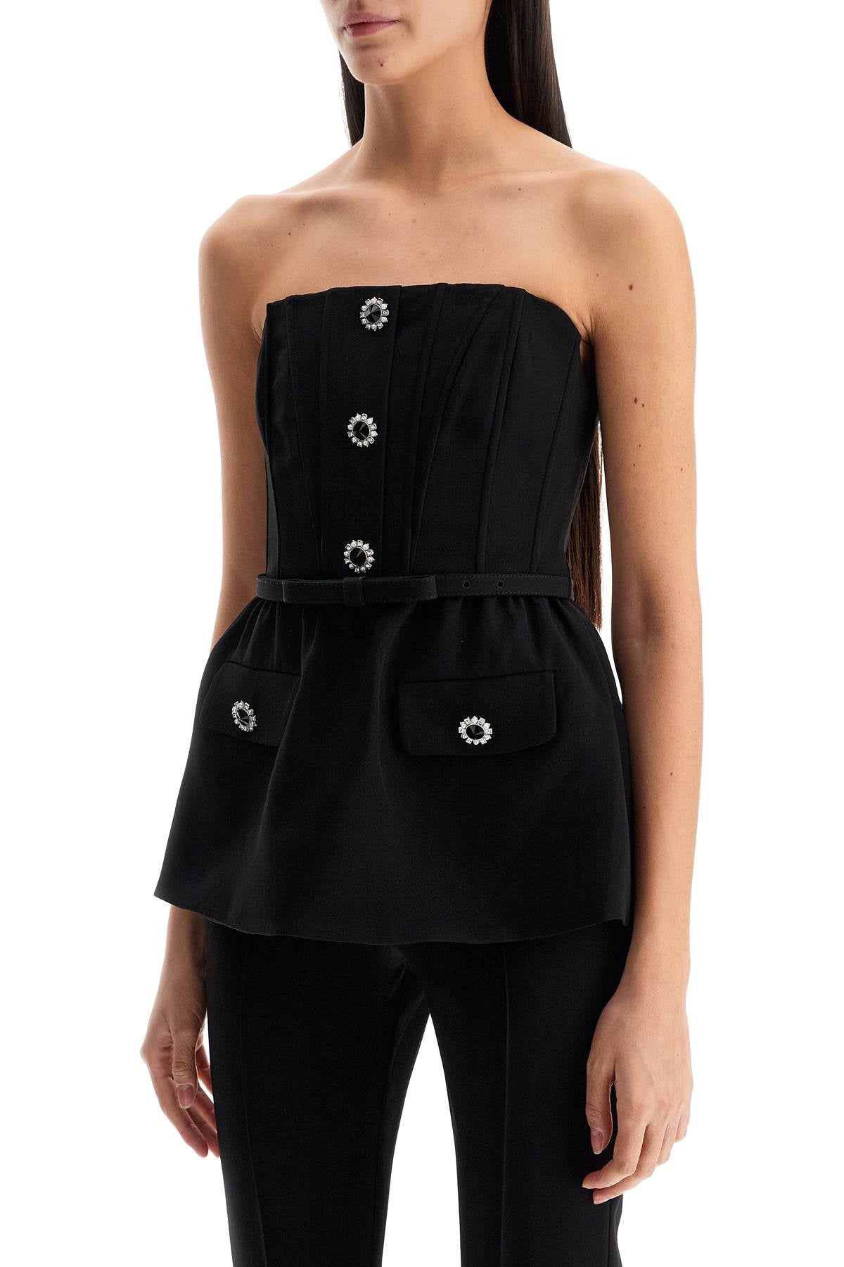 Self-Portrait Boned Bustier Jumpsuit with Peplum image 3