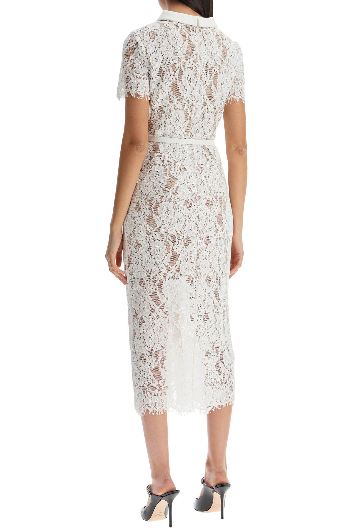 Self-Portrait Lace Midi Dress with Belt image 2