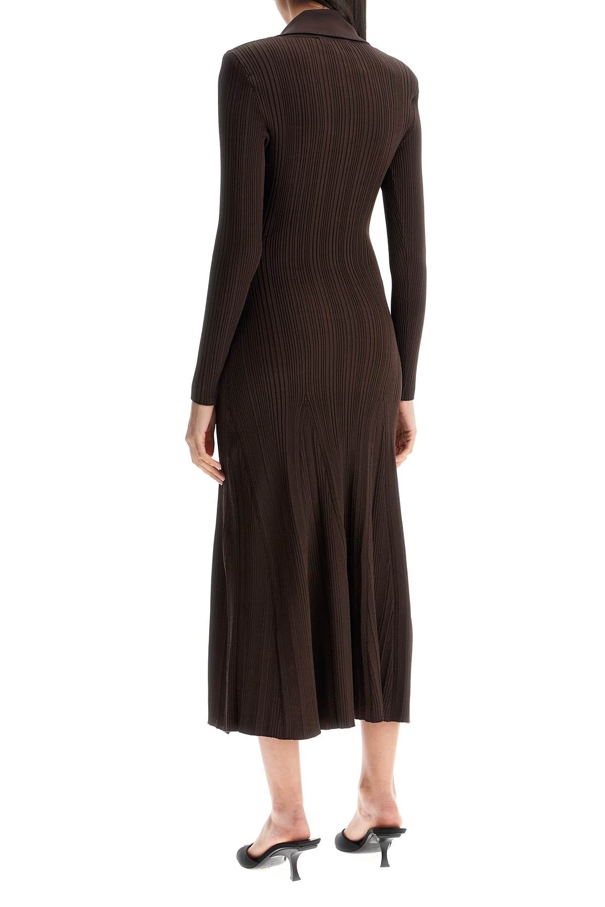 Self-Portrait Self Portrait midi ribbed viscose dress with image 2