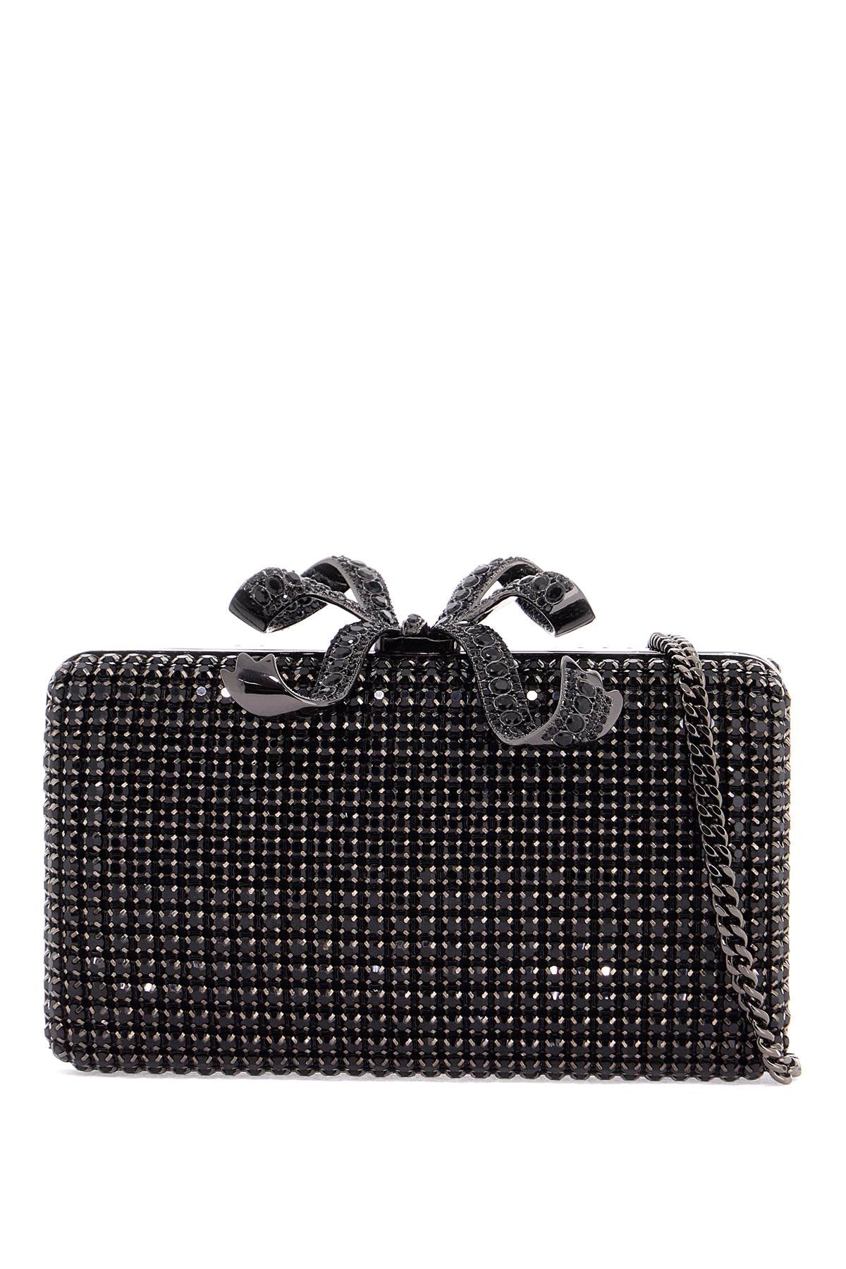 Self-Portrait Crystal Box Clutch: Satin and Crystal Mesh image 0