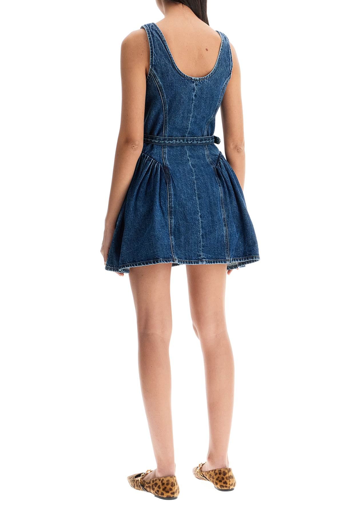 Self-Portrait Self Portrait flared denim mini dress with a image 2