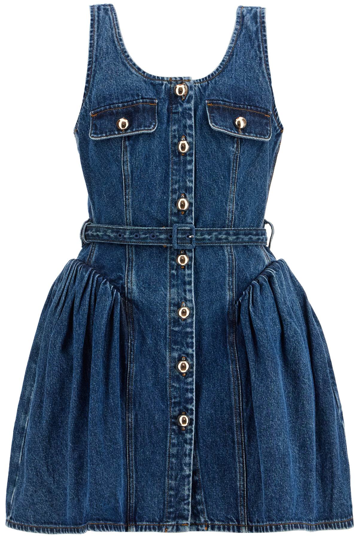 Self-Portrait Self Portrait flared denim mini dress with a image 0