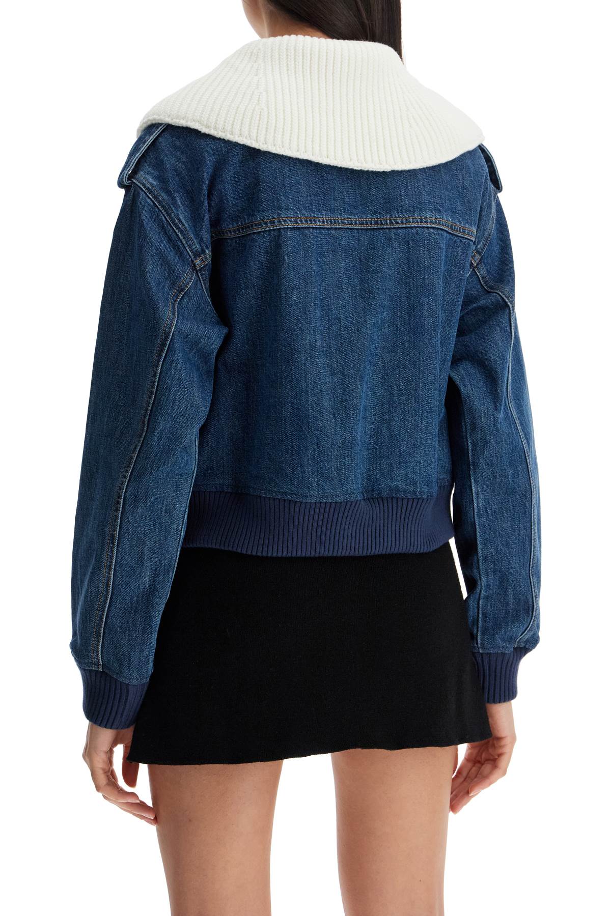 Self Portrait denim bomber jacket for image 2