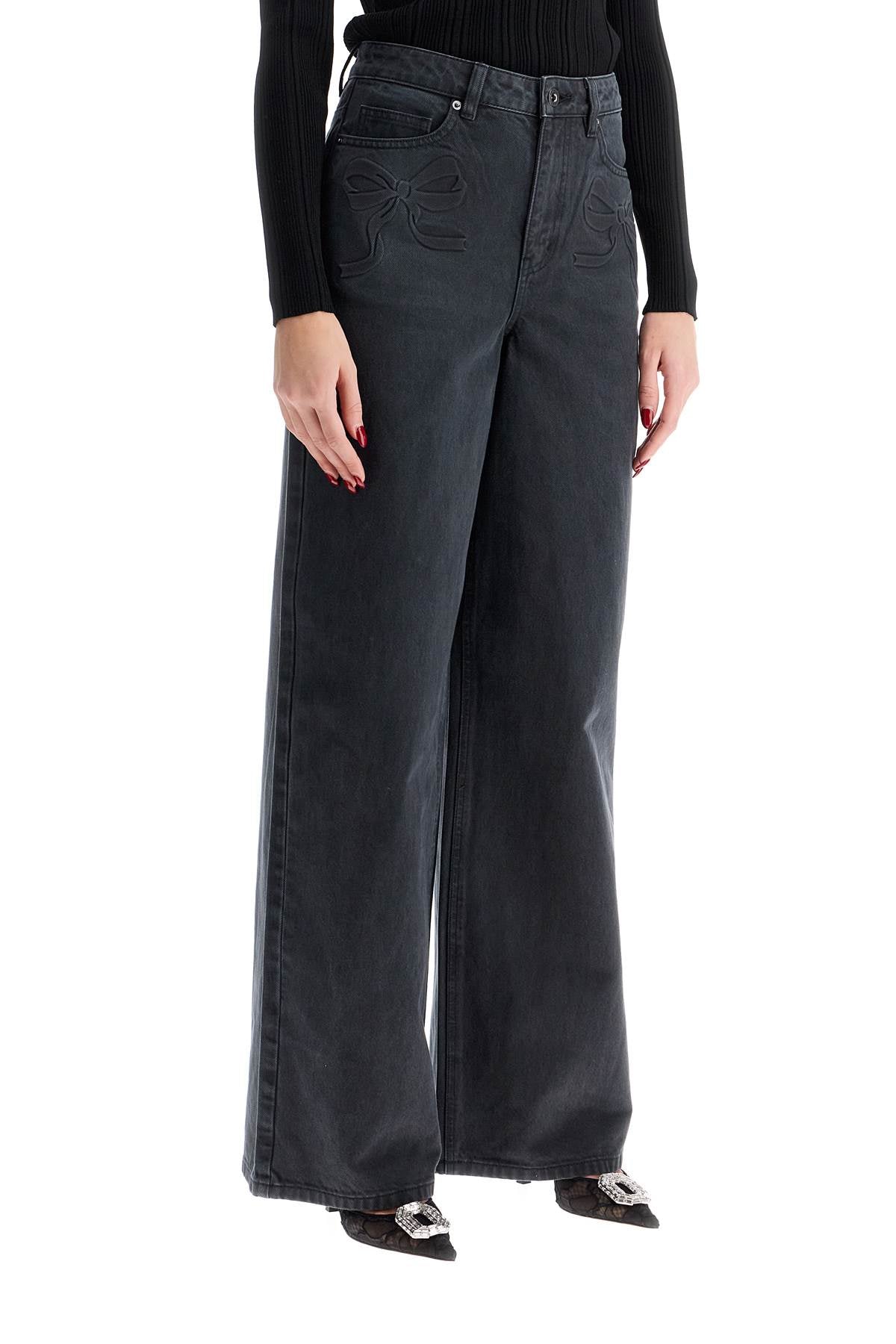 Self-Portrait Straight Leg Jeans with Bows image 1