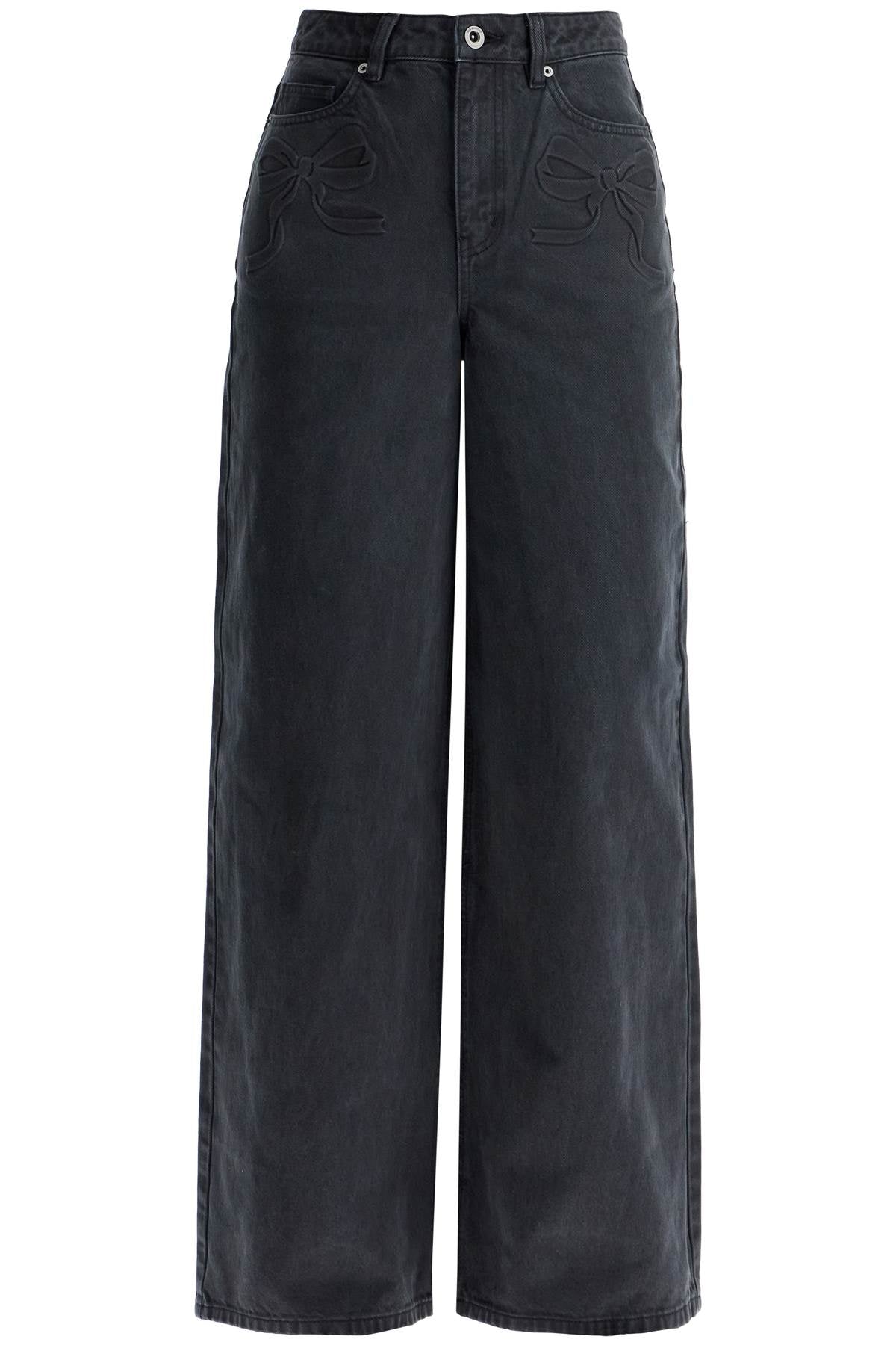 Self-Portrait Straight Leg Jeans with Bows image 0