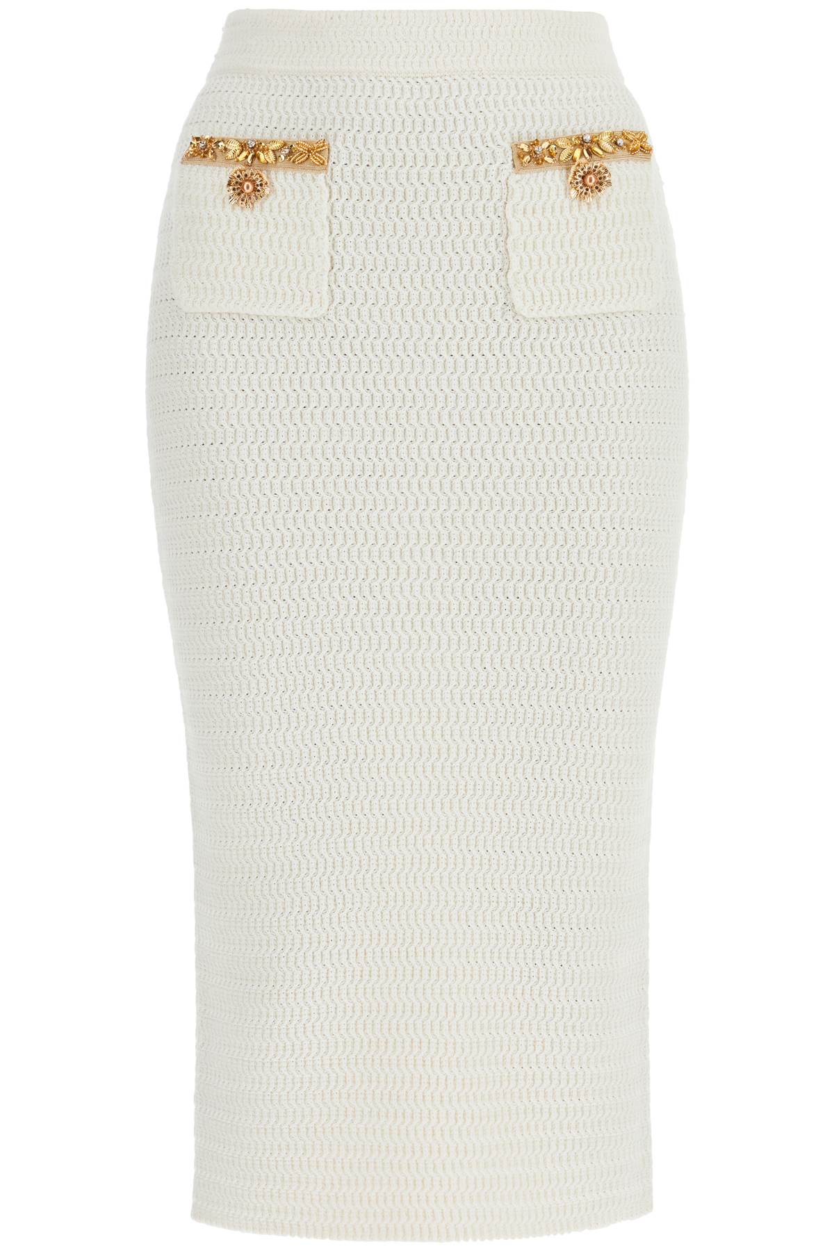 Self-Portrait Knitted Lurex Midi Skirt image 0