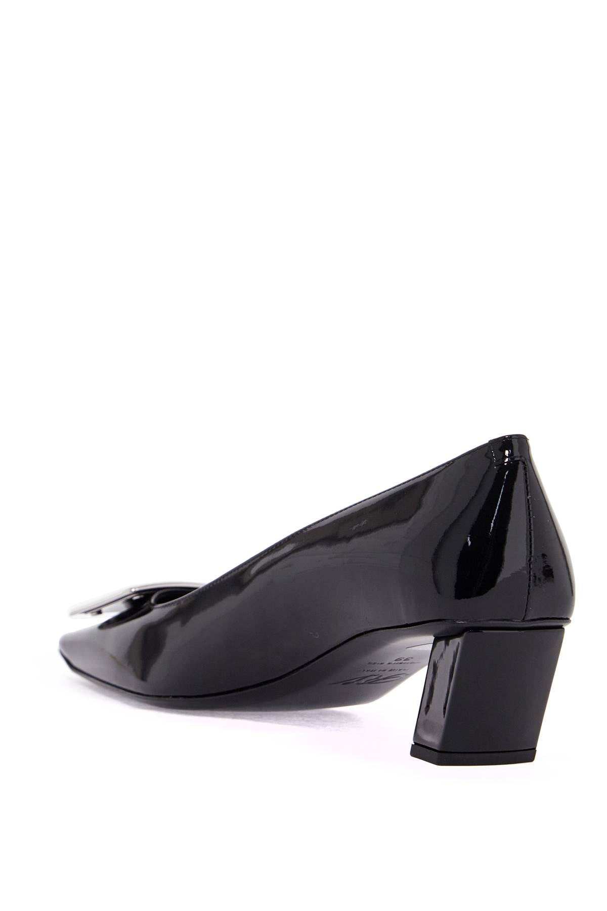 Roger Vivier black calfskin pumps with buckle and wide heel image 2